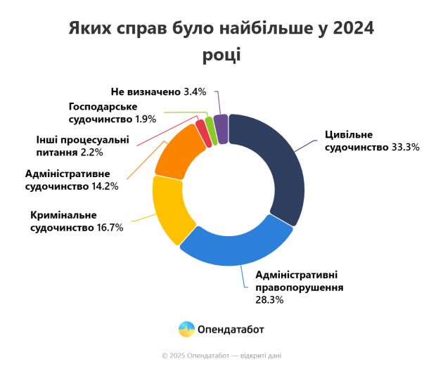 Яких справ було найбільше у 2024 році